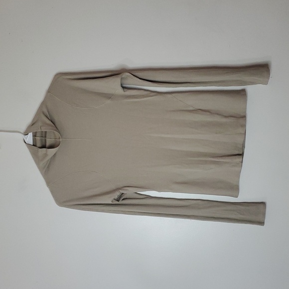 Womens Lululemon Ribbed Stretchy Mockneck Tan Seam Detailing - Picture 1 of 9